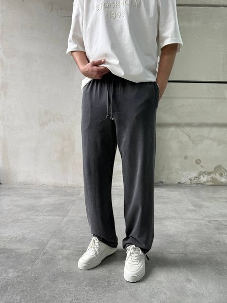 Штани Baggy Washed Tracksuit у графітовому кольорі ШТ09 фото