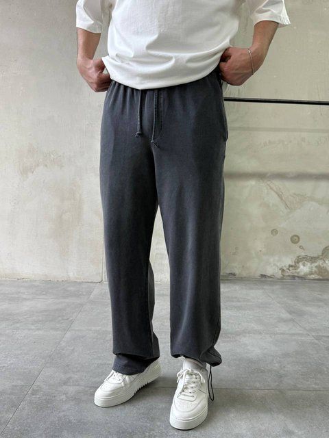 Штани Baggy Washed Tracksuit у графітовому кольорі ШТ09 фото