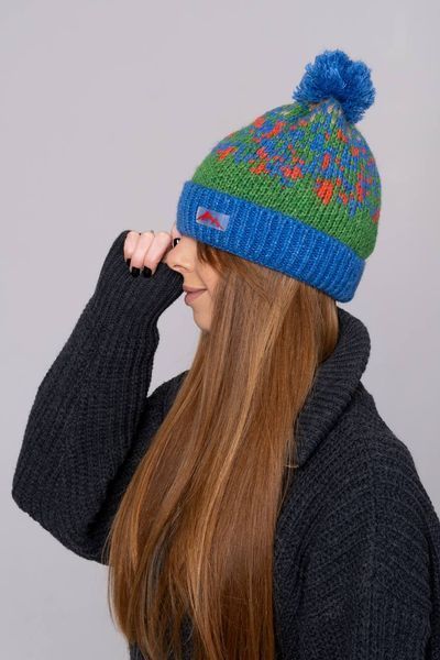Шапка зимова Синя Ж004 фото