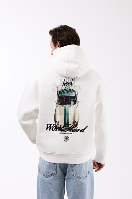Худі Work Hard white HUDI05 фото
